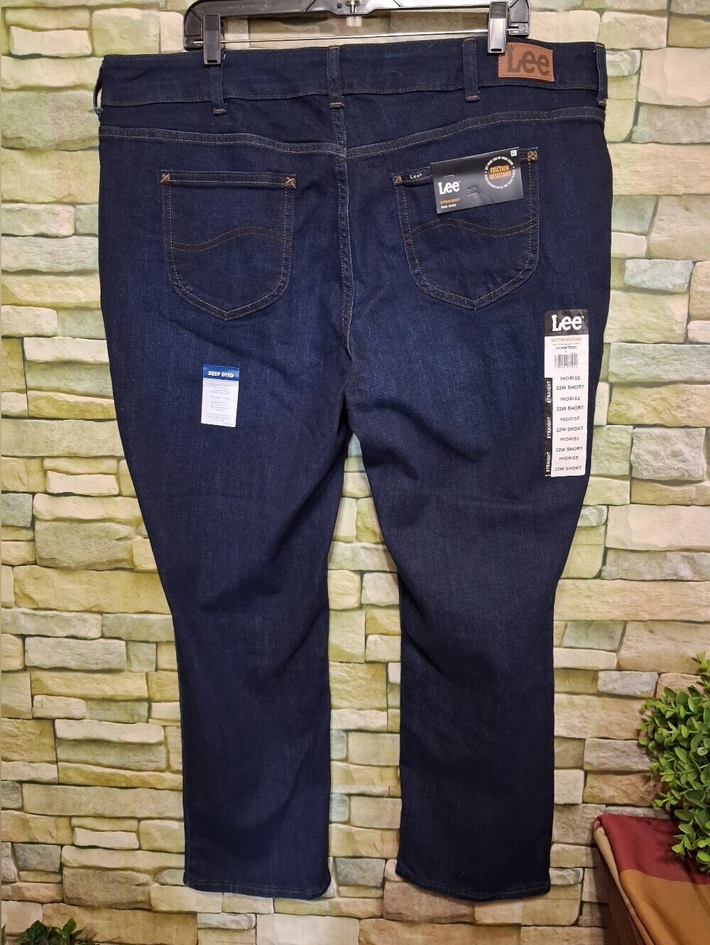 New Womens 26W Short Lee Midrise Straight Leg Jeans - Dark Indigo - Picture 2 of 6